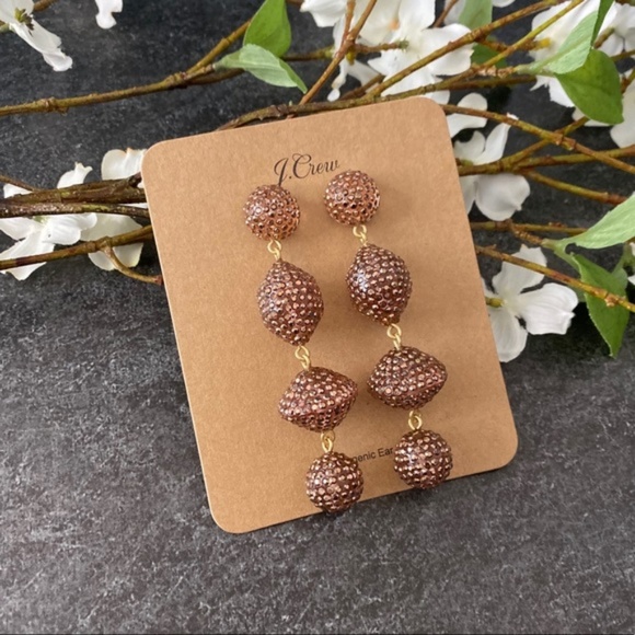J. Crew Jewelry - J CREW NWT Rose Gold Pave Statement Earrings